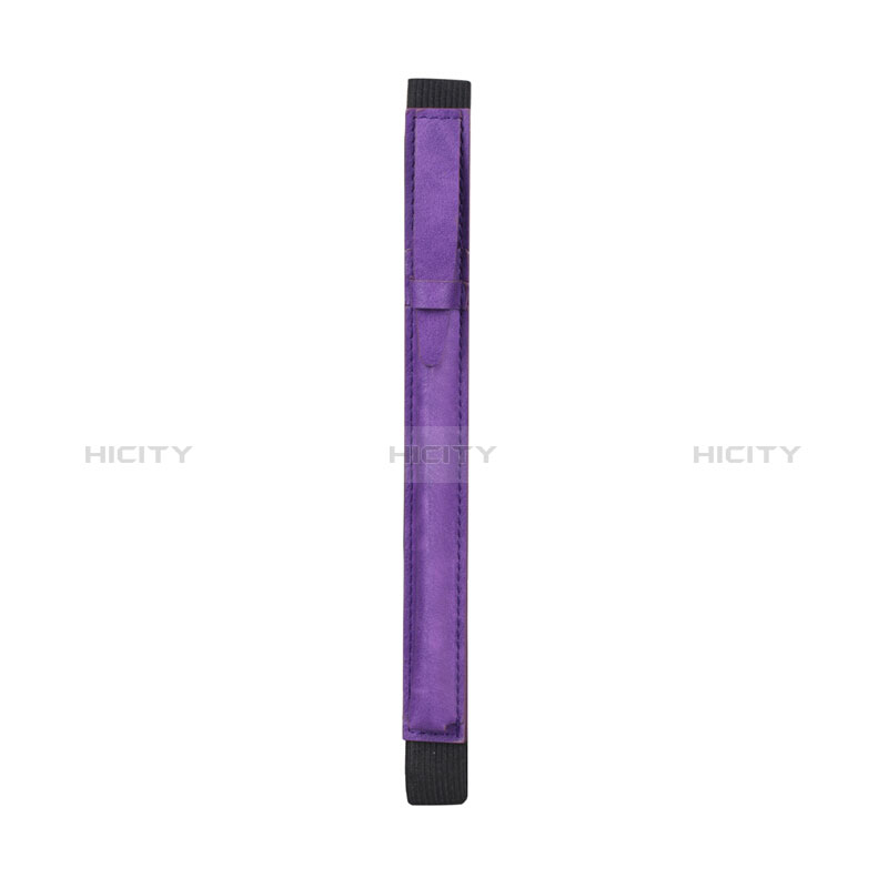 Leder Hülle Schreibzeug Schreibgerät Beutel Halter mit Abnehmbare Gummiband P03 für Apple Pencil Apple iPad Pro 10.5 Violett groß