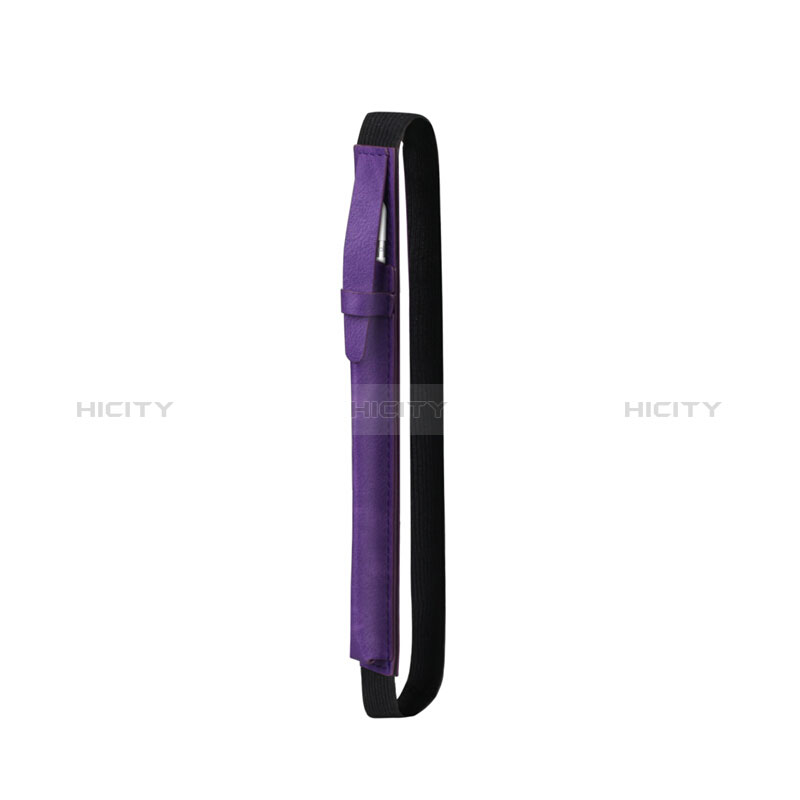 Leder Hülle Schreibzeug Schreibgerät Beutel Halter mit Abnehmbare Gummiband P03 für Apple Pencil Apple iPad Pro 10.5 Violett
