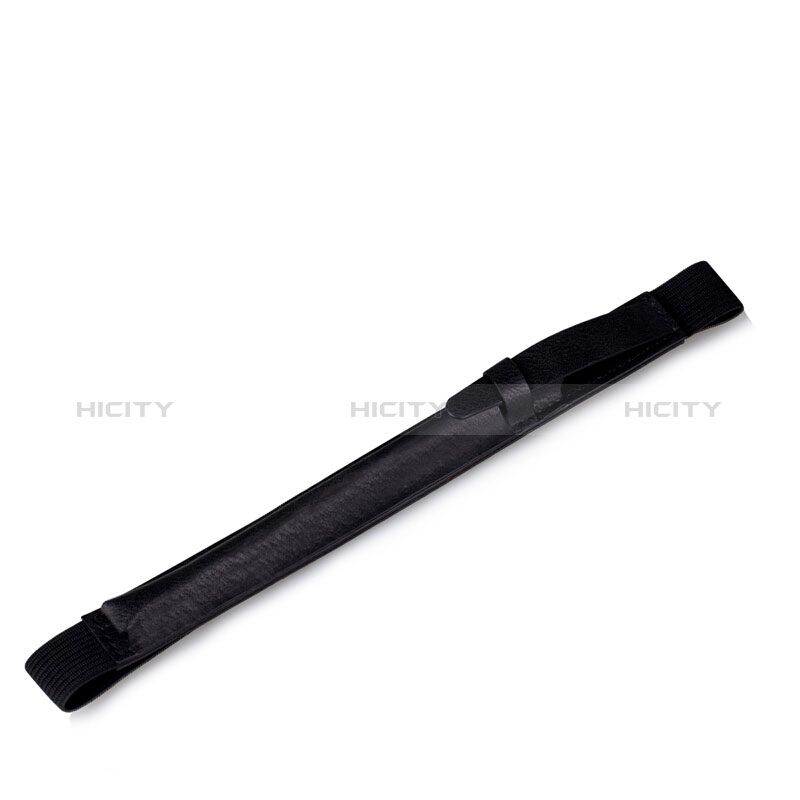 Leder Hülle Schreibzeug Schreibgerät Beutel Halter mit Abnehmbare Gummiband P03 für Apple Pencil Apple iPad Pro 12.9 (2017) Schwarz groß