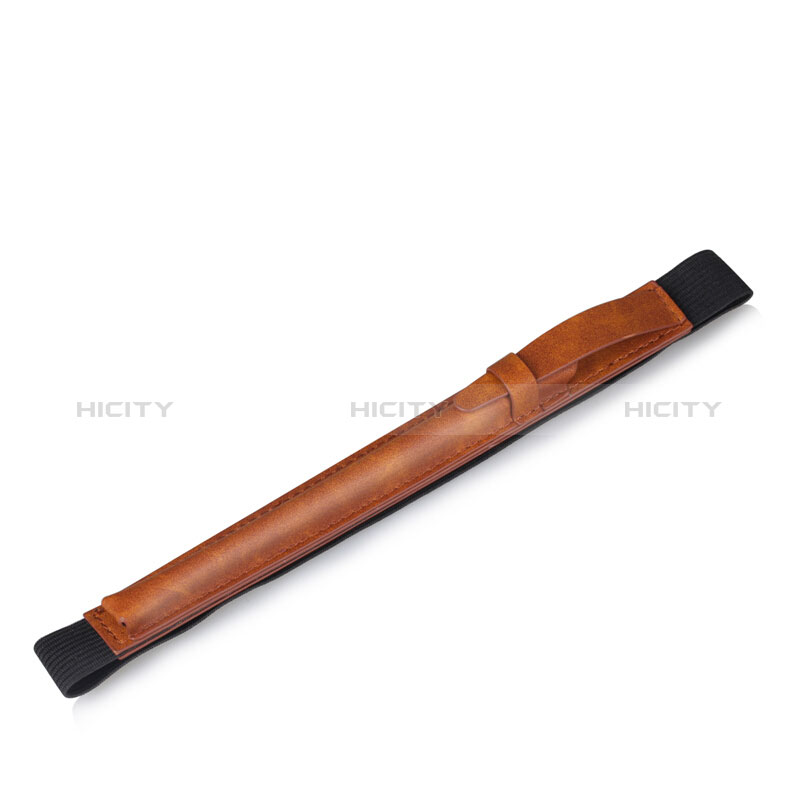 Leder Hülle Schreibzeug Schreibgerät Beutel Halter mit Abnehmbare Gummiband P03 für Apple Pencil Apple iPad Pro 12.9 Braun groß