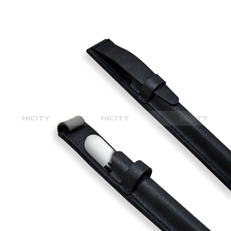 Leder Hülle Schreibzeug Schreibgerät Beutel Halter mit Abnehmbare Gummiband P03 für Apple Pencil Apple iPad Pro 12.9 Schwarz groß