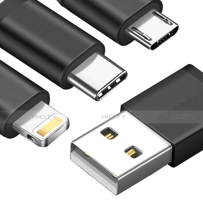 Lightning USB Ladekabel Kabel Android Micro USB C01 für Apple iPhone SE (2020) Schwarz