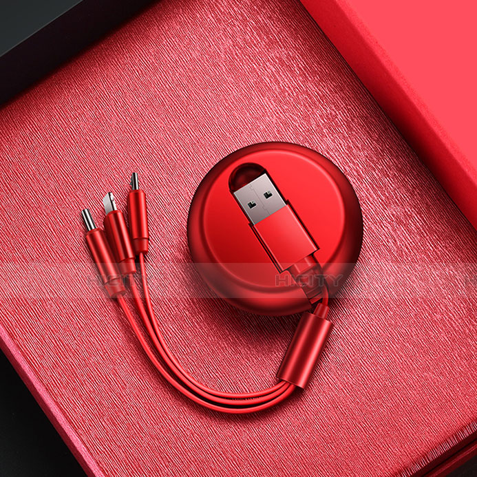 Lightning USB Ladekabel Kabel Android Micro USB C09 für Apple iPad Air Rot