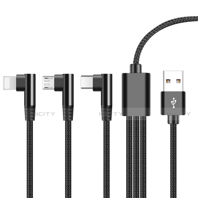 Lightning USB Ladekabel Kabel Android Micro USB ML07 Schwarz Plus