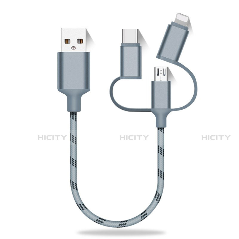 Lightning USB Ladekabel Kabel Android Micro USB Type-C 25cm S01 groß