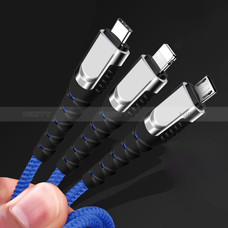 Lightning USB Ladekabel Kabel Android Micro USB Type-C 5A H03 Gold