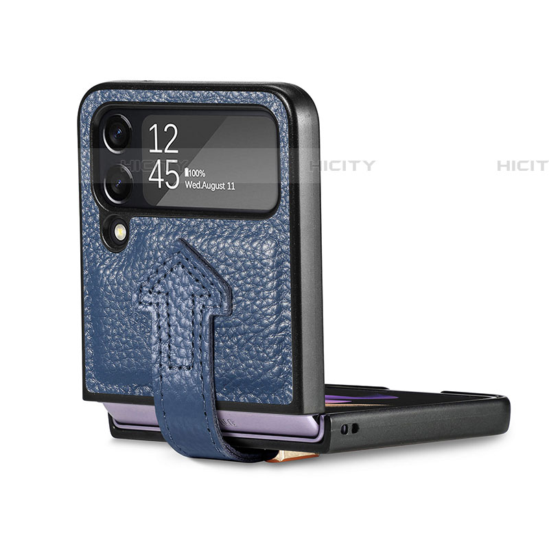 Luxus Leder Hülle Handyhülle und Kunststoff Schutzhülle Hartschalen Tasche B04 für Samsung Galaxy Z Flip4 5G