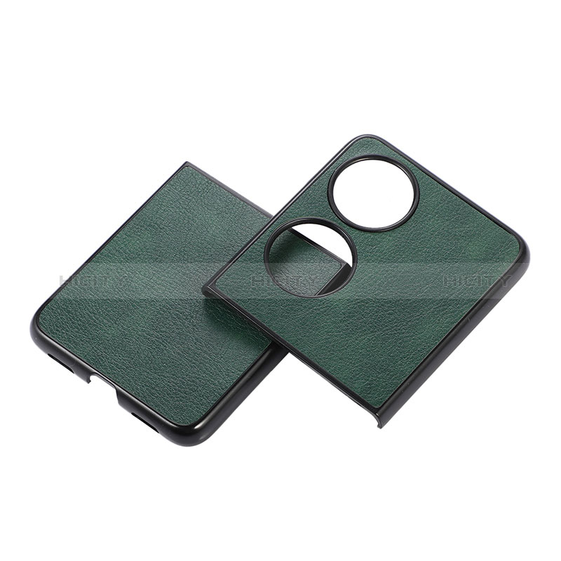 Luxus Leder Hülle Handyhülle und Kunststoff Schutzhülle Hartschalen Tasche B06H für Huawei P60 Pocket groß
