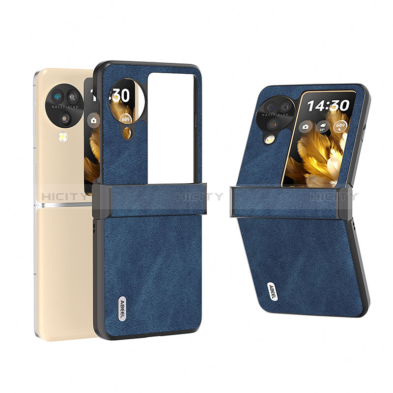 Luxus Leder Hülle Handyhülle und Kunststoff Schutzhülle Hartschalen Tasche BH1 für Oppo Find N3 Flip 5G