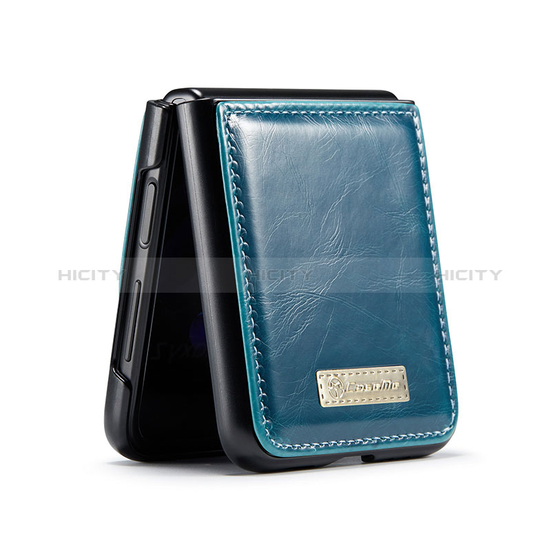 Luxus Leder Hülle Handyhülle und Kunststoff Schutzhülle Hartschalen Tasche CS1 für Samsung Galaxy Z Flip3 5G groß