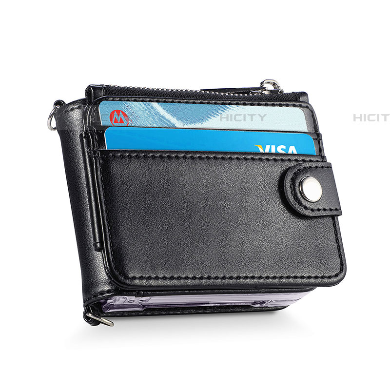 Luxus Leder Hülle Handyhülle und Kunststoff Schutzhülle Hartschalen Tasche H06 für Samsung Galaxy Z Flip4 5G groß