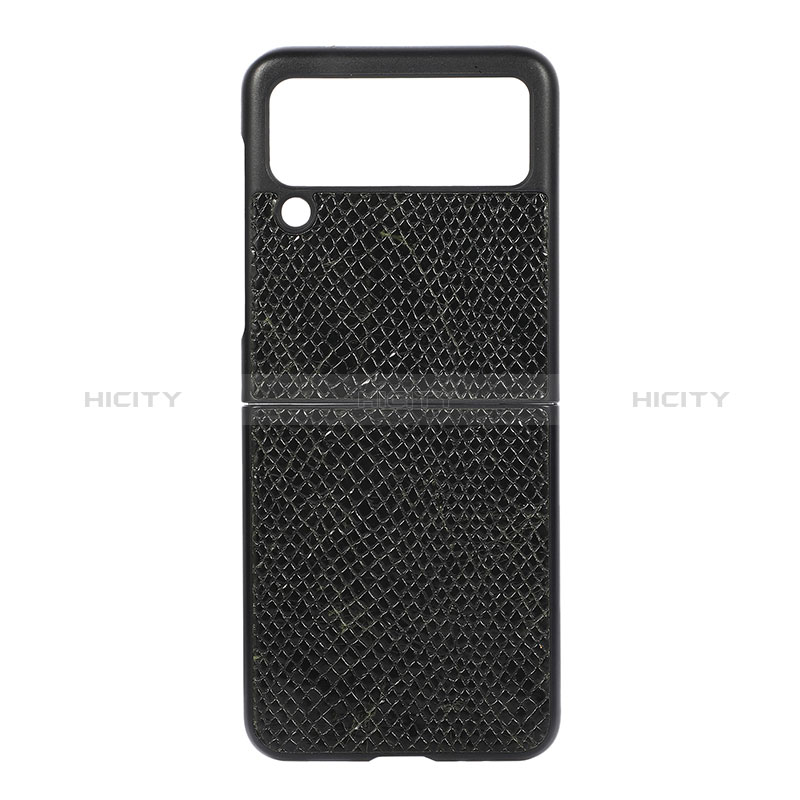 Luxus Leder Hülle Handyhülle und Kunststoff Schutzhülle Hartschalen Tasche H08 für Samsung Galaxy Z Flip3 5G groß