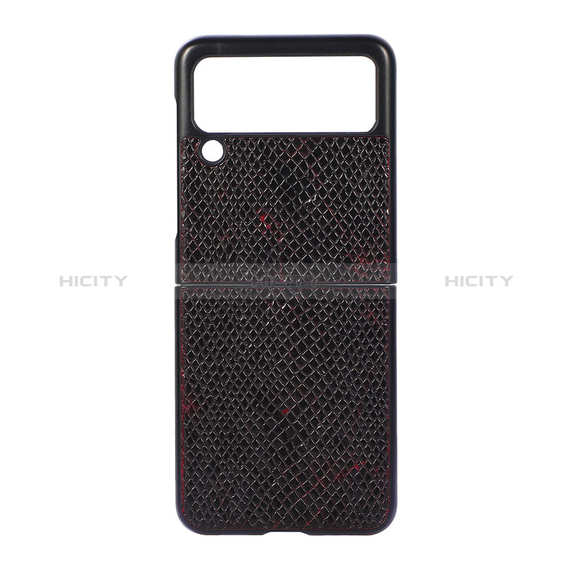 Luxus Leder Hülle Handyhülle und Kunststoff Schutzhülle Hartschalen Tasche H08 für Samsung Galaxy Z Flip3 5G groß