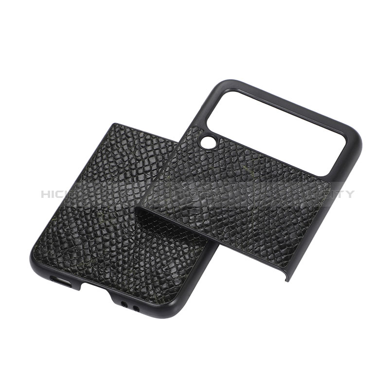 Luxus Leder Hülle Handyhülle und Kunststoff Schutzhülle Hartschalen Tasche H08 für Samsung Galaxy Z Flip3 5G groß