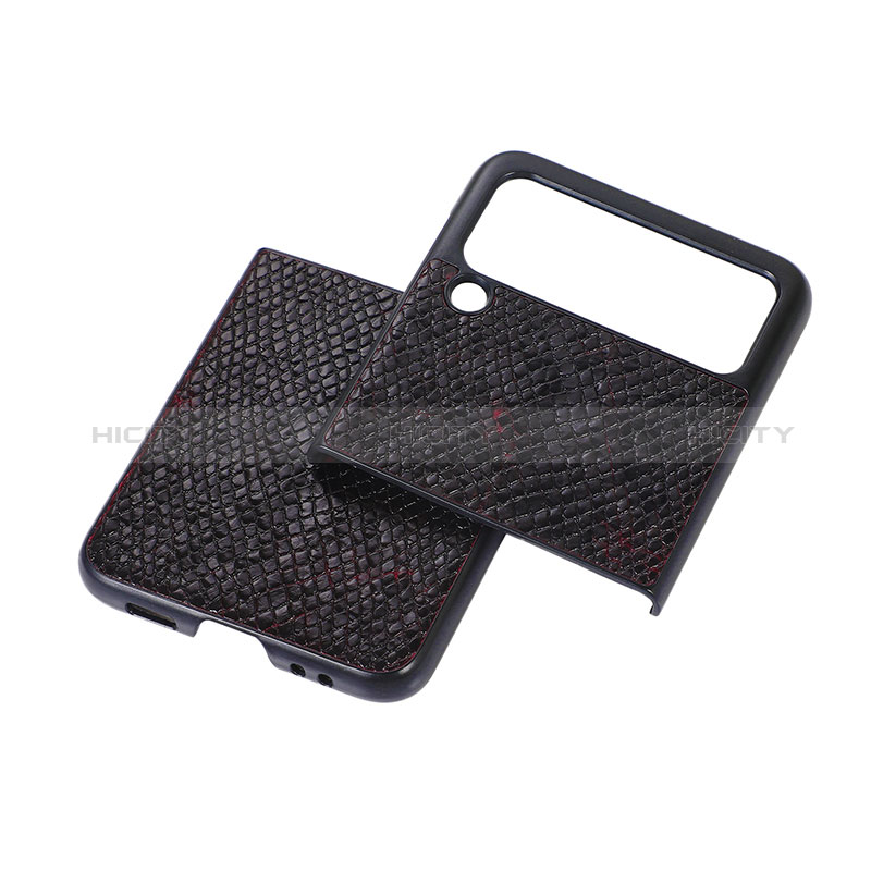 Luxus Leder Hülle Handyhülle und Kunststoff Schutzhülle Hartschalen Tasche H08 für Samsung Galaxy Z Flip3 5G groß