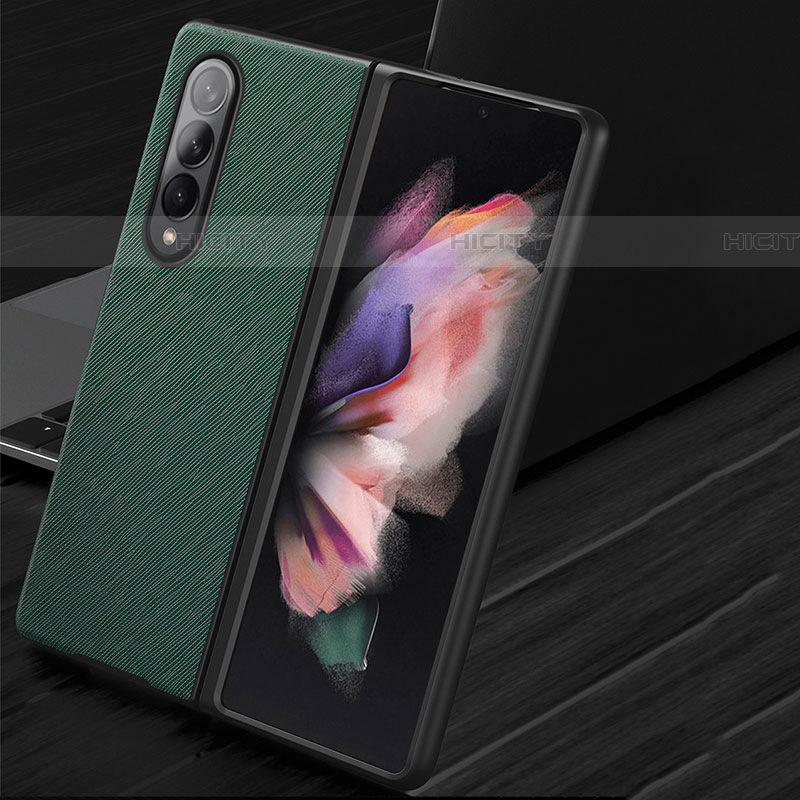 Luxus Leder Hülle Handyhülle und Kunststoff Schutzhülle Hartschalen Tasche L06 für Samsung Galaxy Z Fold4 5G groß