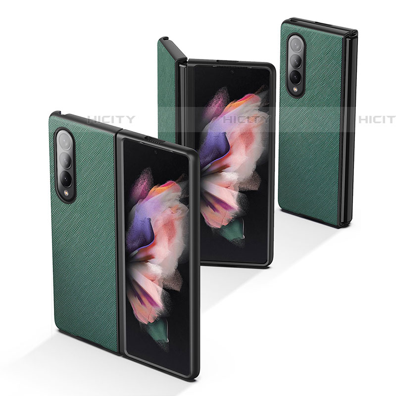 Luxus Leder Hülle Handyhülle und Kunststoff Schutzhülle Hartschalen Tasche L06 für Samsung Galaxy Z Fold4 5G groß