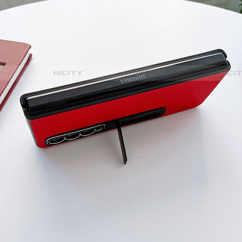 Luxus Leder Hülle Handyhülle und Kunststoff Schutzhülle Hartschalen Tasche L09 für Samsung Galaxy Z Fold4 5G groß