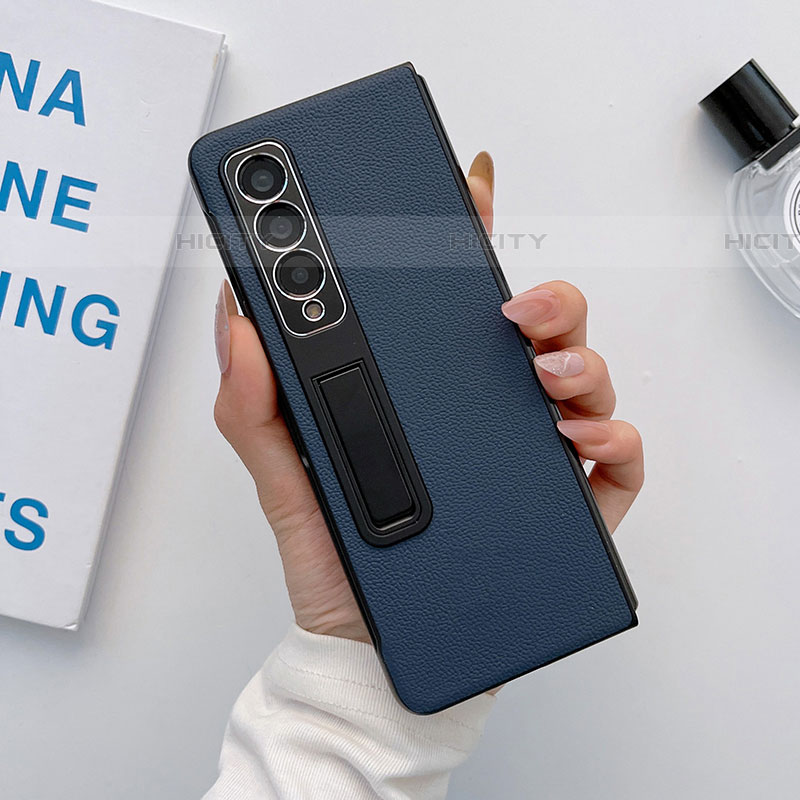 Luxus Leder Hülle Handyhülle und Kunststoff Schutzhülle Hartschalen Tasche L09 für Samsung Galaxy Z Fold4 5G groß