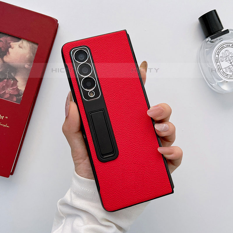 Luxus Leder Hülle Handyhülle und Kunststoff Schutzhülle Hartschalen Tasche L09 für Samsung Galaxy Z Fold4 5G groß