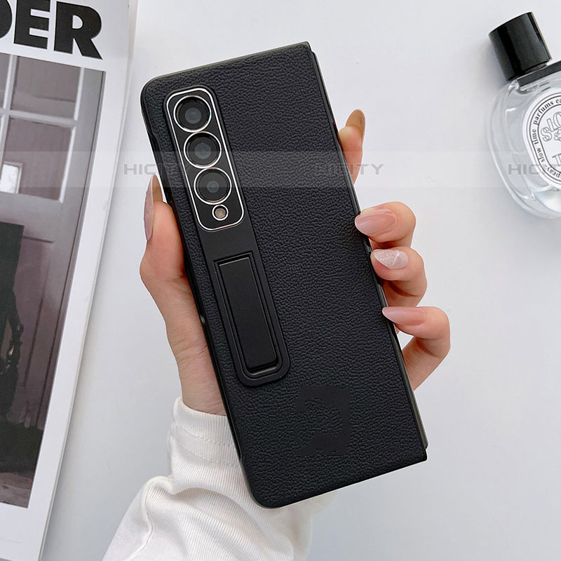 Luxus Leder Hülle Handyhülle und Kunststoff Schutzhülle Hartschalen Tasche L09 für Samsung Galaxy Z Fold4 5G groß