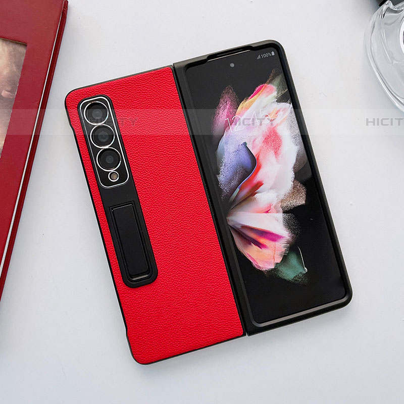 Luxus Leder Hülle Handyhülle und Kunststoff Schutzhülle Hartschalen Tasche L09 für Samsung Galaxy Z Fold4 5G groß