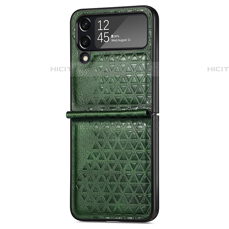 Luxus Leder Hülle Handyhülle und Kunststoff Schutzhülle Hartschalen Tasche R02 für Samsung Galaxy Z Flip4 5G