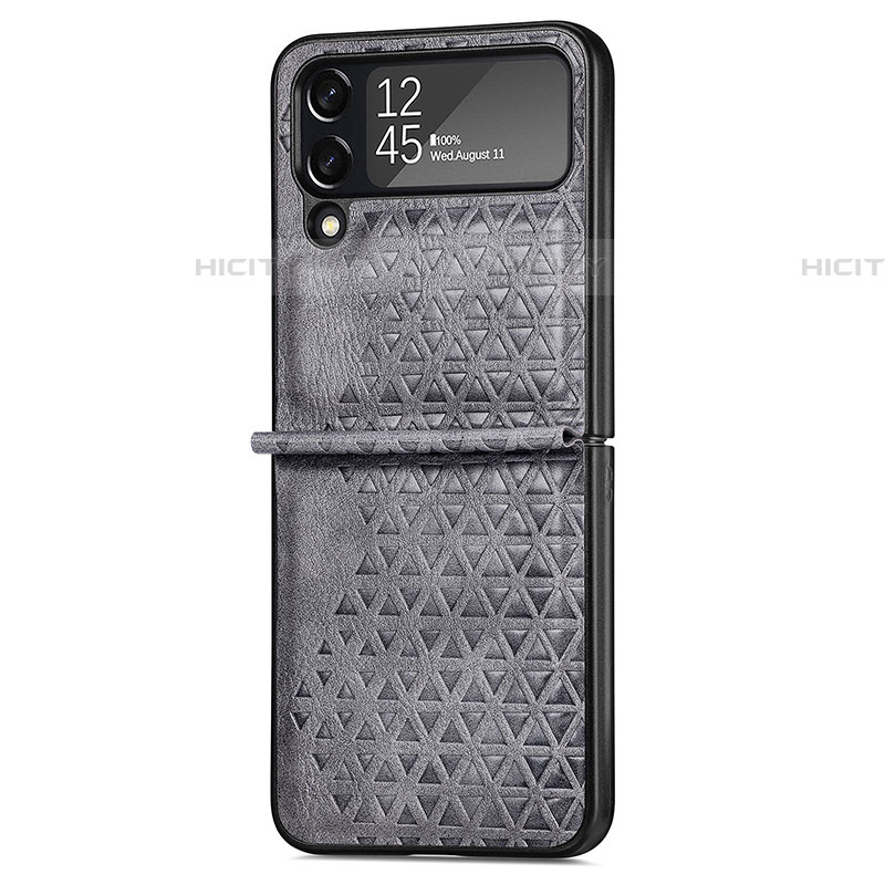Luxus Leder Hülle Handyhülle und Kunststoff Schutzhülle Hartschalen Tasche R02 für Samsung Galaxy Z Flip4 5G