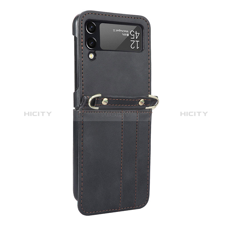 Luxus Leder Hülle Handyhülle und Kunststoff Schutzhülle Hartschalen Tasche R06 für Samsung Galaxy Z Flip3 5G groß