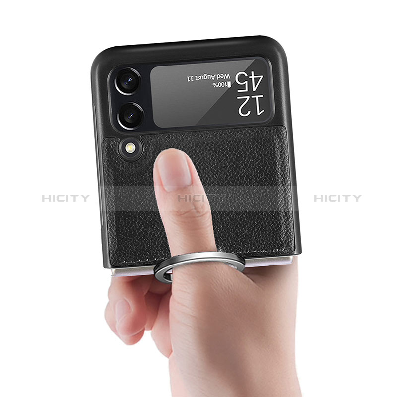 Luxus Leder Hülle Handyhülle und Kunststoff Schutzhülle Hartschalen Tasche S01 für Samsung Galaxy Z Flip3 5G