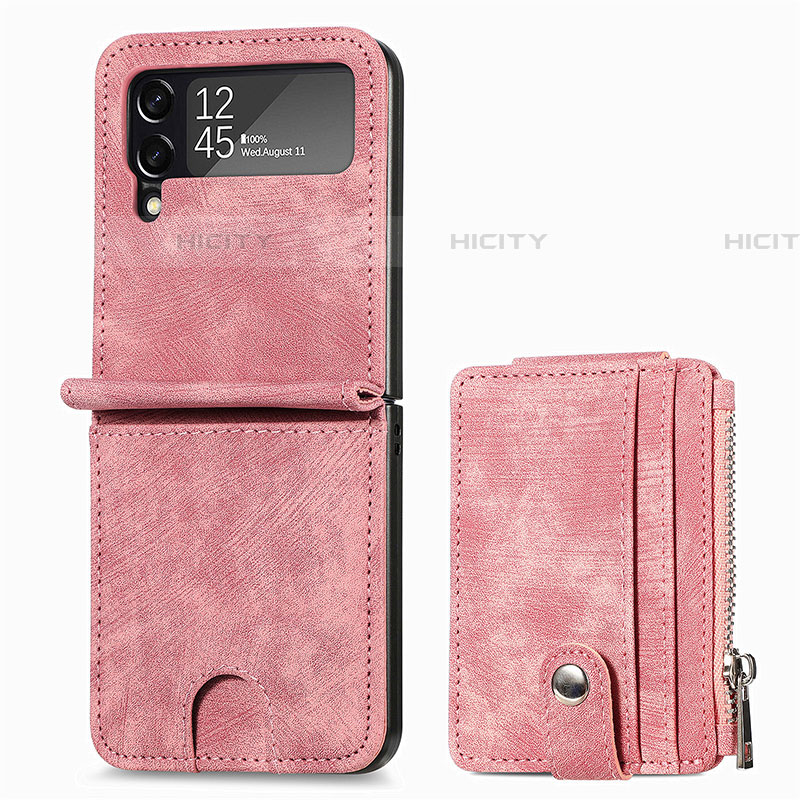 Luxus Leder Hülle Handyhülle und Kunststoff Schutzhülle Hartschalen Tasche S06 für Samsung Galaxy Z Flip4 5G groß