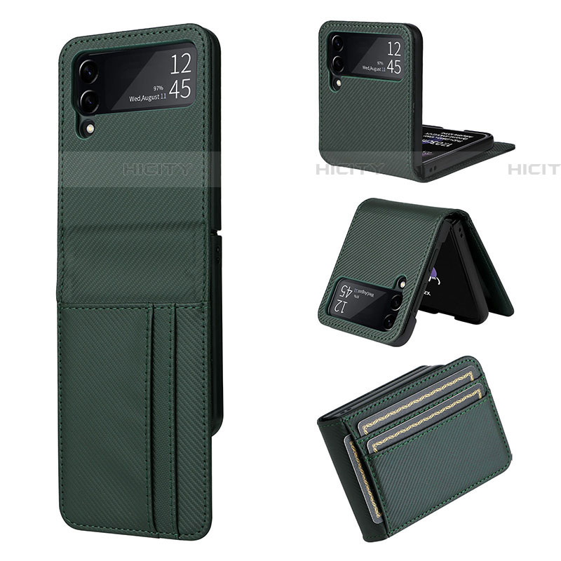 Luxus Leder Hülle Handyhülle und Kunststoff Schutzhülle Hartschalen Tasche T01 für Samsung Galaxy Z Flip4 5G