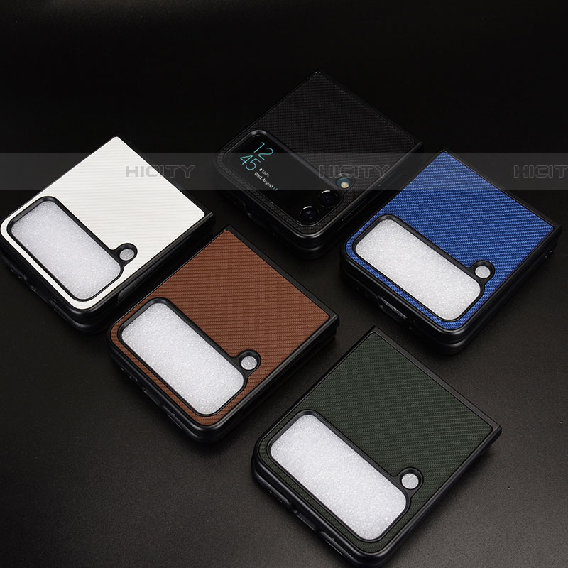 Luxus Leder Hülle Handyhülle und Kunststoff Schutzhülle Hartschalen Tasche T04 für Samsung Galaxy Z Flip4 5G