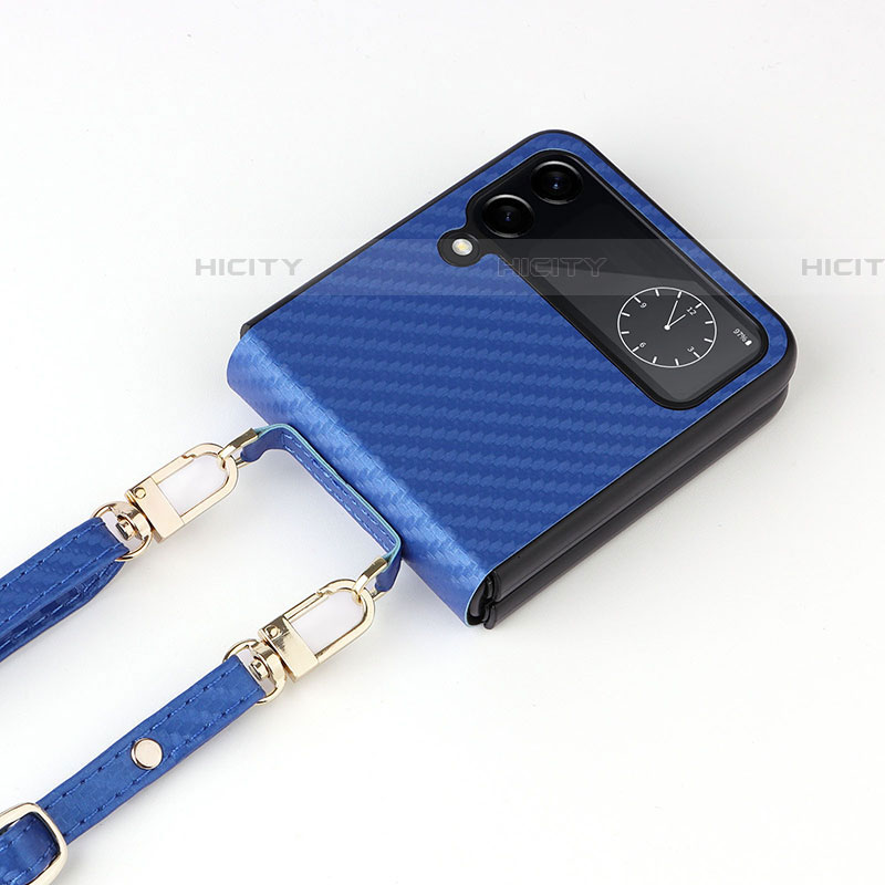 Luxus Leder Hülle Handyhülle und Kunststoff Schutzhülle Hartschalen Tasche T05 für Samsung Galaxy Z Flip4 5G