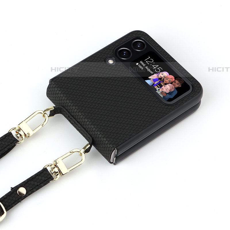 Luxus Leder Hülle Handyhülle und Kunststoff Schutzhülle Hartschalen Tasche T07 für Samsung Galaxy Z Flip4 5G groß