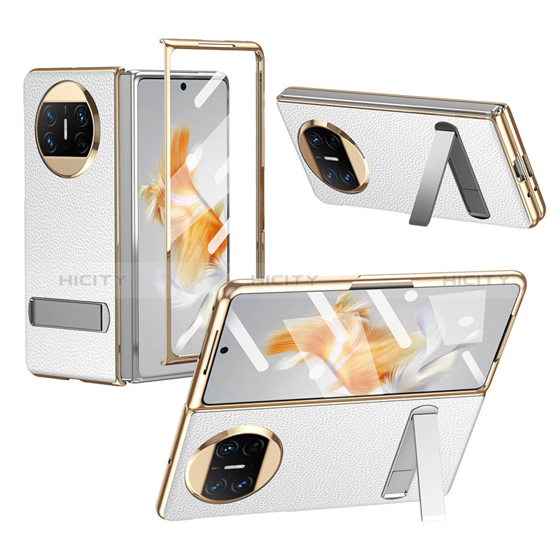 Luxus Leder Hülle Handyhülle und Kunststoff Schutzhülle Hartschalen Tasche ZL1 für Huawei Mate X3