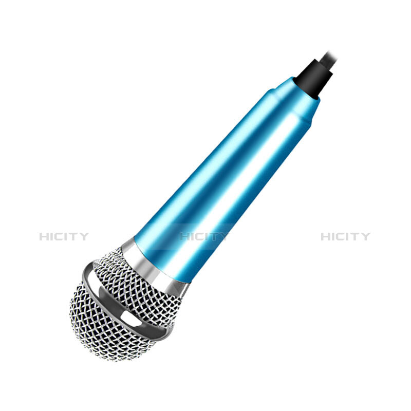 Mini-Stereo-Mikrofon Mic 3.5 mm Klinkenbuchse M04 Hellblau groß