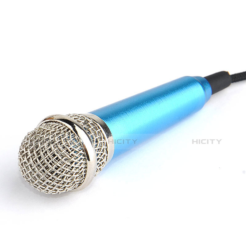 Mini-Stereo-Mikrofon Mic 3.5 mm Klinkenbuchse M04 Hellblau groß