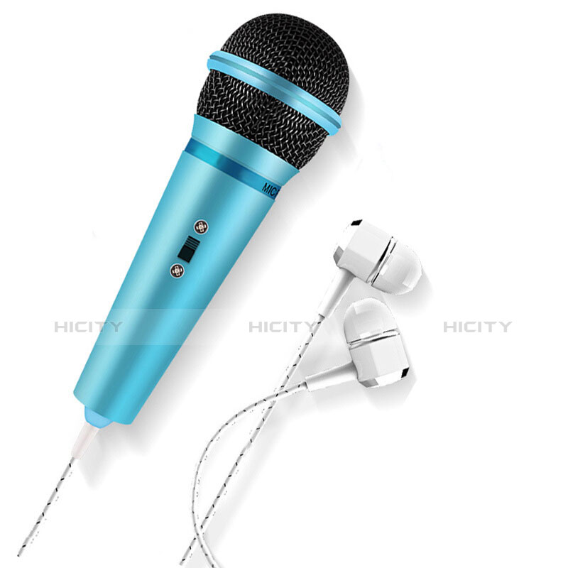 Mini-Stereo-Mikrofon Mic 3.5 mm Klinkenbuchse M05 Hellblau Plus