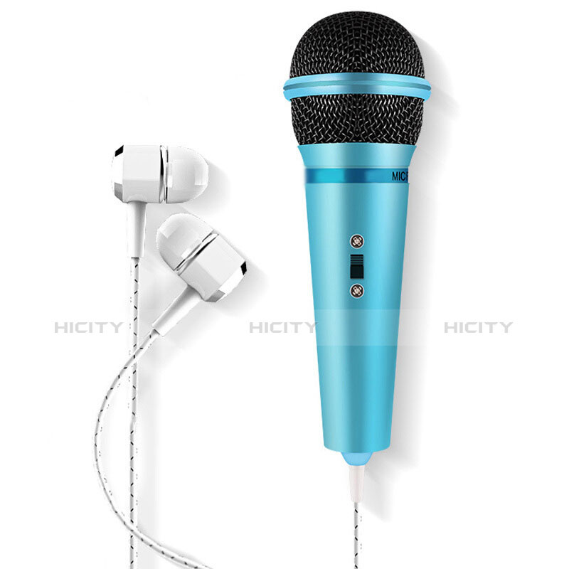 Mini-Stereo-Mikrofon Mic 3.5 mm Klinkenbuchse M05 Hellblau groß