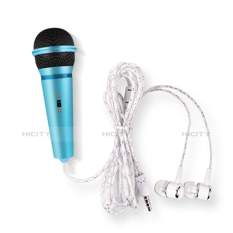 Mini-Stereo-Mikrofon Mic 3.5 mm Klinkenbuchse M05 Hellblau groß