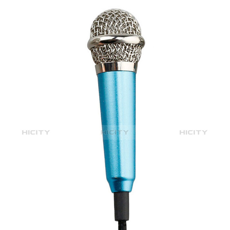 Mini-Stereo-Mikrofon Mic 3.5 mm Klinkenbuchse Mit Stand Blau groß