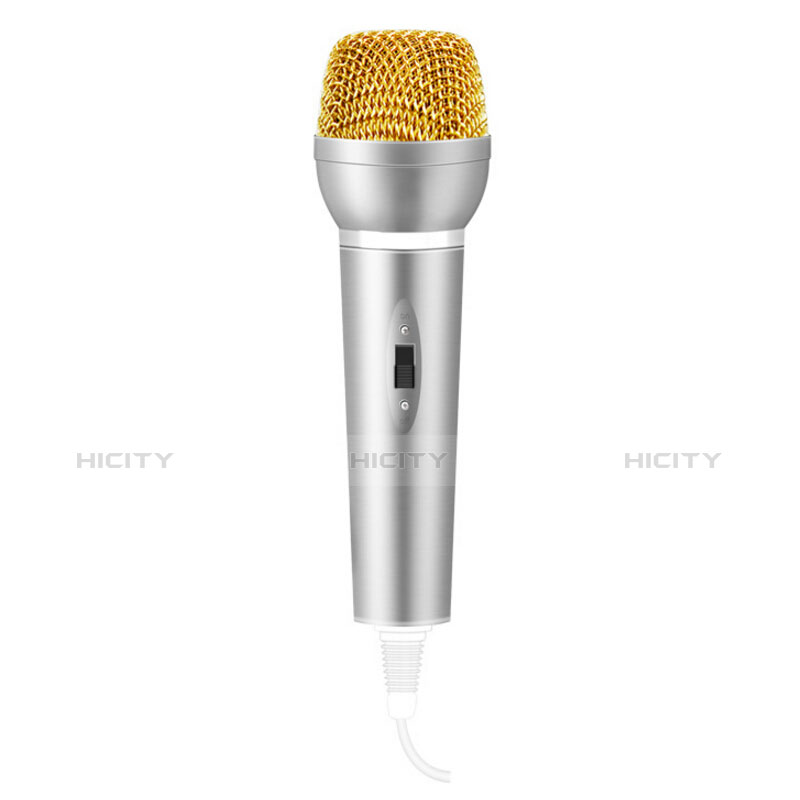 Mini-Stereo-Mikrofon Mic 3.5 mm Klinkenbuchse Mit Stand M03 Silber