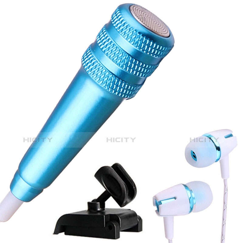 Mini-Stereo-Mikrofon Mic 3.5 mm Klinkenbuchse Mit Stand M08 Blau