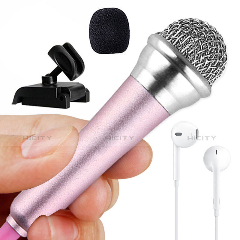 Mini-Stereo-Mikrofon Mic 3.5 mm Klinkenbuchse Mit Stand M12 Rosa