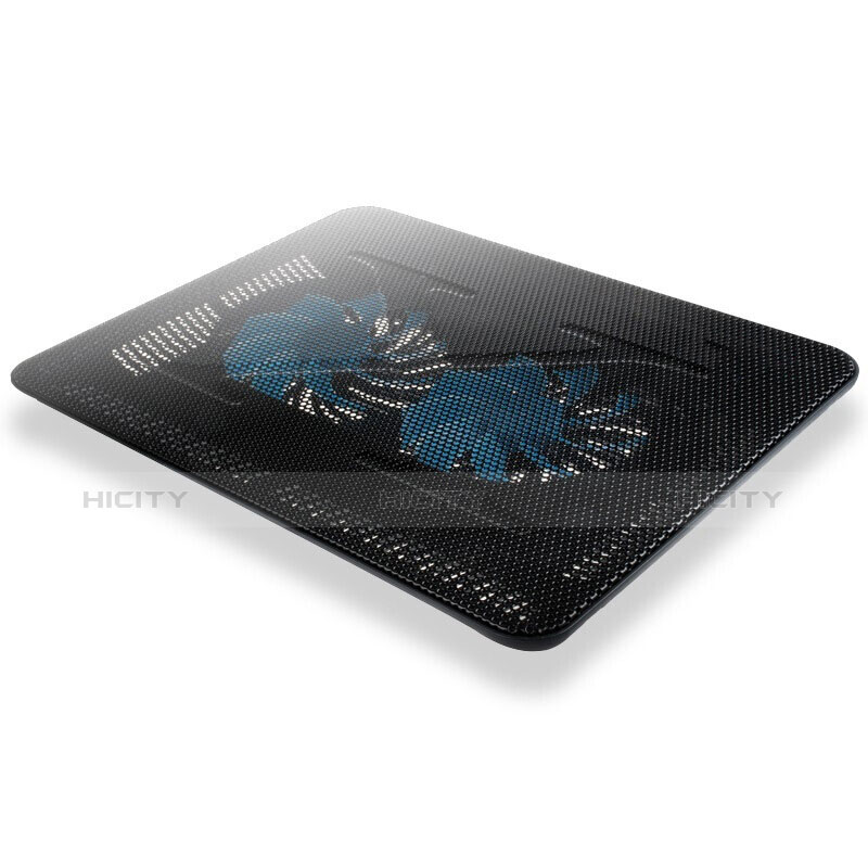 NoteBook Halter Halterung Kühler Cooler Kühlpad Lüfter Laptop Ständer 9 Zoll bis 14 Zoll Universal S01 für Apple MacBook 12 zoll Schwarz groß