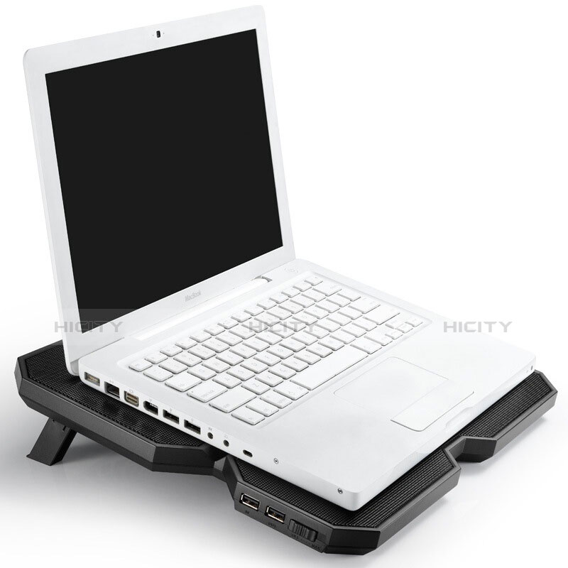 NoteBook Halter Halterung Kühler Cooler Kühlpad Lüfter Laptop Ständer 9 Zoll bis 16 Zoll Universal M06 für Apple MacBook Pro 13 zoll Retina Schwarz groß
