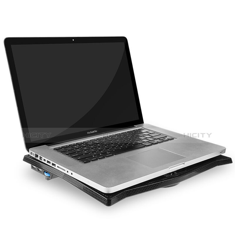 NoteBook Halter Halterung Kühler Cooler Kühlpad Lüfter Laptop Ständer 9 Zoll bis 16 Zoll Universal M08 für Apple MacBook Pro 13 zoll Schwarz