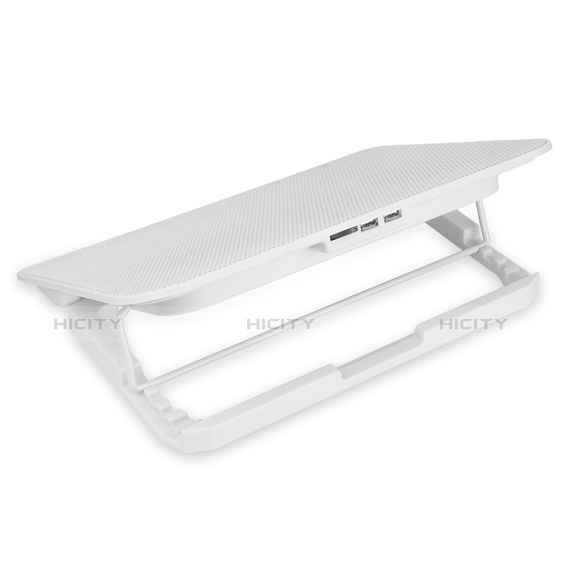 NoteBook Halter Halterung Kühler Cooler Kühlpad Lüfter Laptop Ständer 9 Zoll bis 16 Zoll Universal M18 für Apple MacBook Air 13 zoll Weiß groß