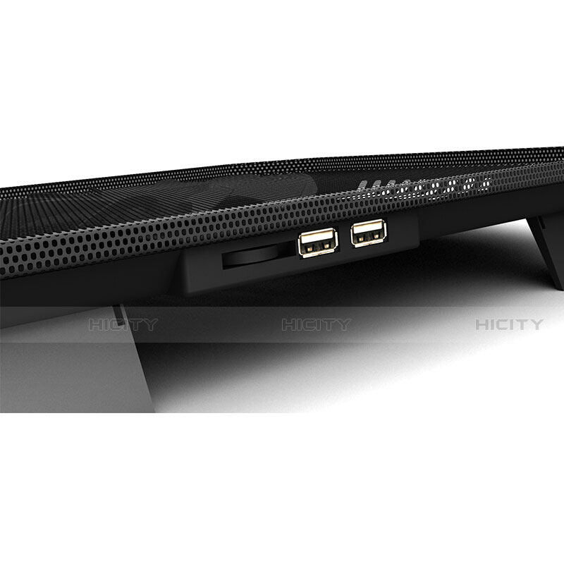 NoteBook Halter Halterung Kühler Cooler Kühlpad Lüfter Laptop Ständer 9 Zoll bis 16 Zoll Universal M19 für Apple MacBook Air 13 zoll (2020) Schwarz